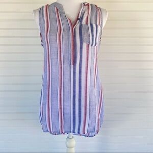 Fred David striped Sleeveless Shirt Size Small